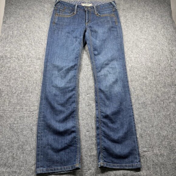 Fragile Jeans Womens Sz 7 Bootcut Low‎ Rise Distressed Denim Medium Wash Retro - Picture 2 of 8